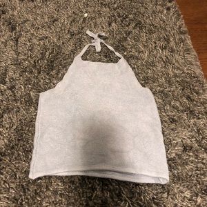 Light blue crochet halter top